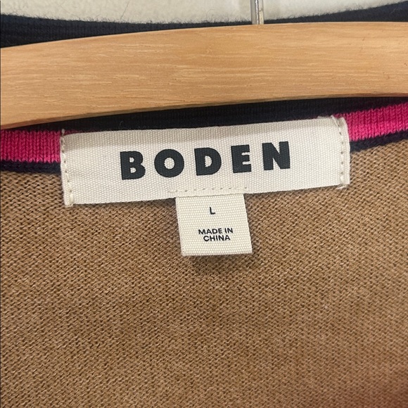BODEN Estelle Henley Sweater Camel Melange Size Large - Picture 6 of 15